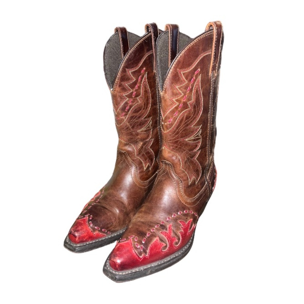 Laredo Women's Cullison Leather Boot in Brown/Red